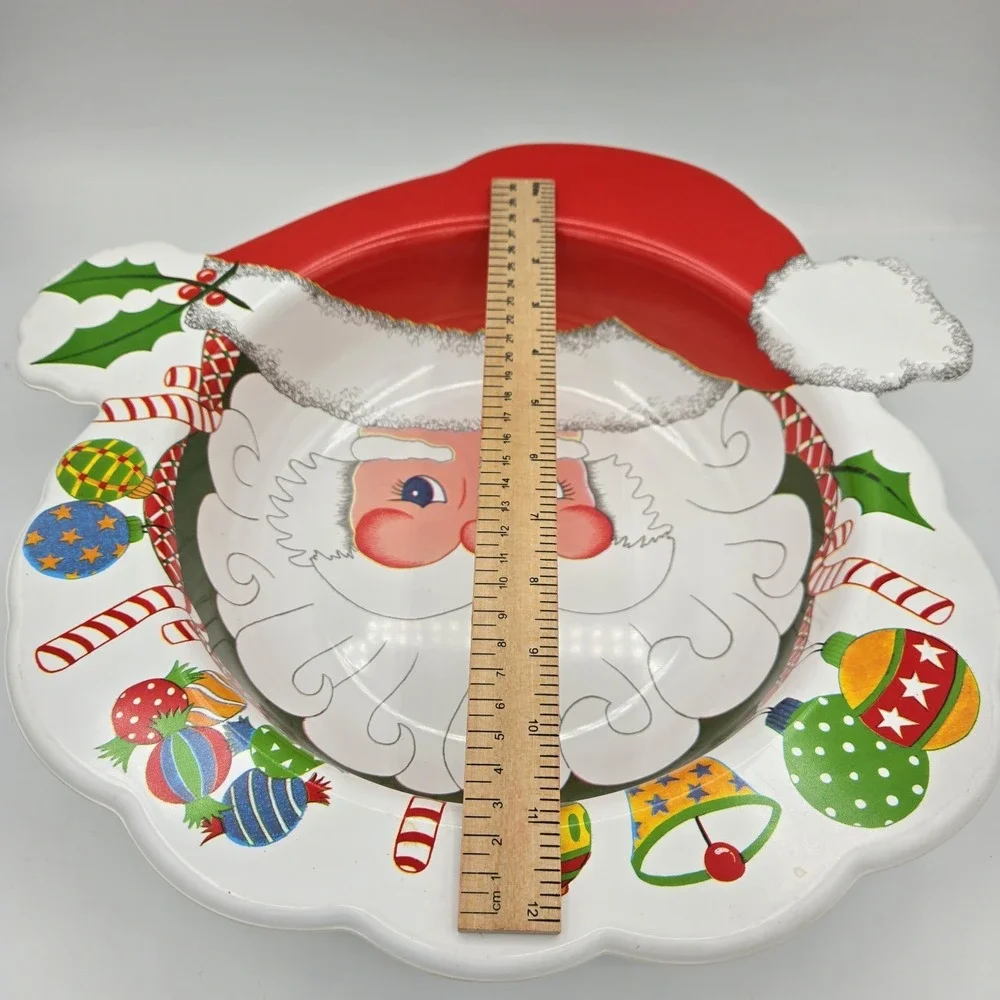 Ullaman Vintage Santa Serving Bowl Platter Made In The USA Christmas Holiday‎